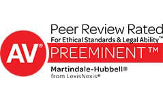 Peer Review Rated | For Ethical Standards & Legal Ability | AV Preeminent | Martindale-Hubbell From LexisNexis